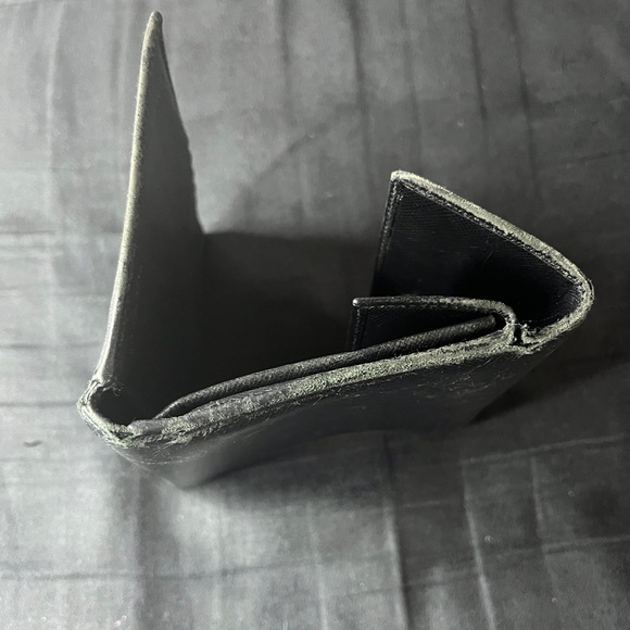 Authentic PRADA Bi Fold TESSUTO Nylon Saffiano Leather Wallet Black - Picture 7 of 10